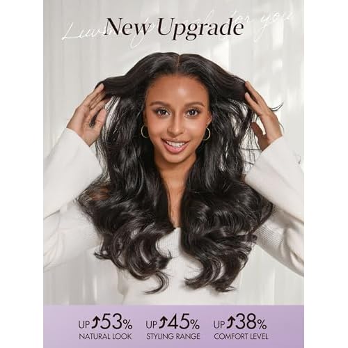 LUVME HAIR NatureMAX¢â 13x4 Loose Body Wave HD Lace Front Wigs Human Hair Pre Plucked 180% Density Frontal Wigs Human Hair for Women Glueless Wigs Flexi-Fit Drawstring Cap 18 inches