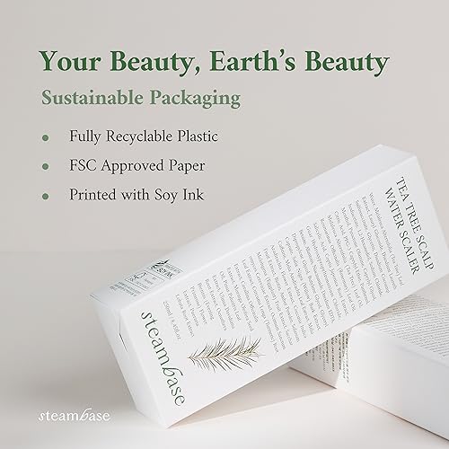 STEAMBASE Tea Tree Scalp Water Scaler | Exfoliator for Itchy Dry Flaky Scalp, Buildup Remover, Treatment for Excess Sebum Oily Greasy Hair | Korean Hair Care Products, Refill 16.9 fl oz