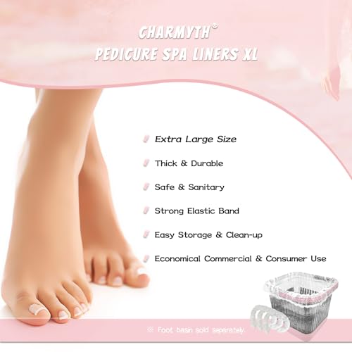 Pedi Guard Bath Liners, Disposable Pedicure Liners, Spa Footsie Clear Pedi Guard Bath Liners for Foot Bath/Spa/Massage Thick Elastic (Bag (XL))
