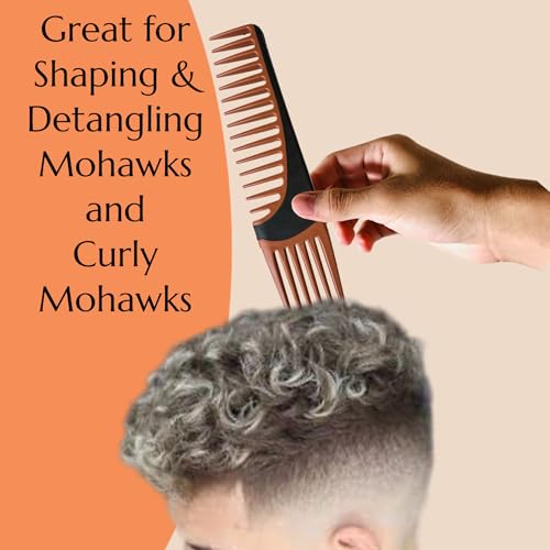 ALAZCO Premium Duo Combo Detangling Hair Lifting Comb Wide Tooth Teasing Curly Straight Thick Wet Shower Wavy Afro Long Mohawk Wigs Men Women Volume Styling Heat Resistant Non-Slip