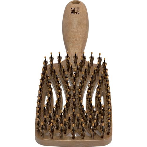 Yao Boar Bristle Hair Brush - Ventilated Thick & Curly Hair Detangler for Women & Kids, Shiny & Textured Hair