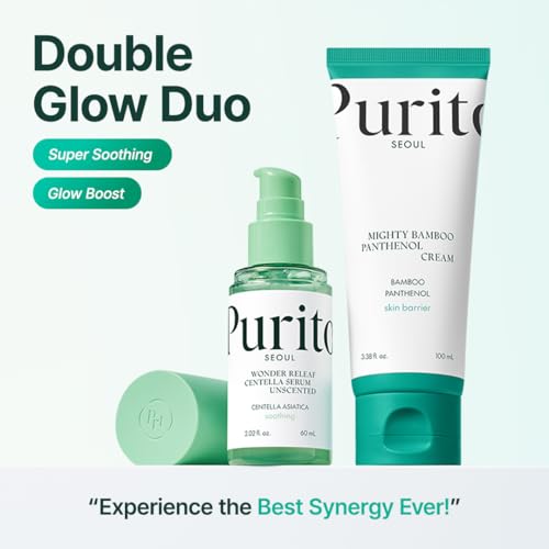 PURITO Post-Acne Moisturizer, Recovery & Glow Boost, Silicone-Free, Non-Comedogenic, Vegan, Korean Skincare, Mighty Bamboo Panthenol Cream, 3.38 fl oz / 100ml