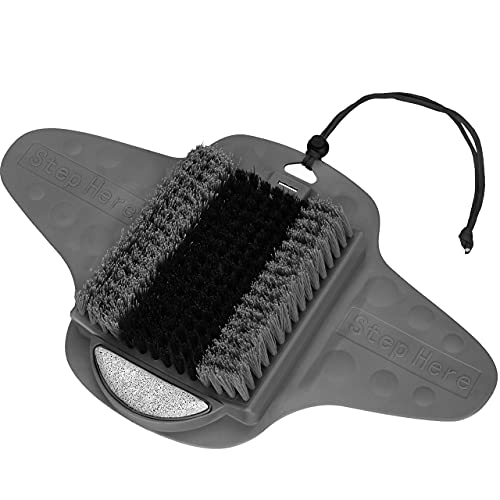 BESKAR Shower Foot Scrubber Mat with Pumice Stone, Cleans, Exfoliates & Smooths Your Foot Without Bending in The Shower or Bathtub, Foot Dead Skin & Callus Remover, Upgraded Non-Slip Suction Cups