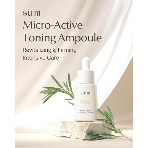 SU:M Micro-Active Toning Ampoule (0.5 fl oz) - High Potency Serum for Immediate and Firming, All Skin Types, Korean Skin Care. Pure Vitamin C & E, Niacinamide.