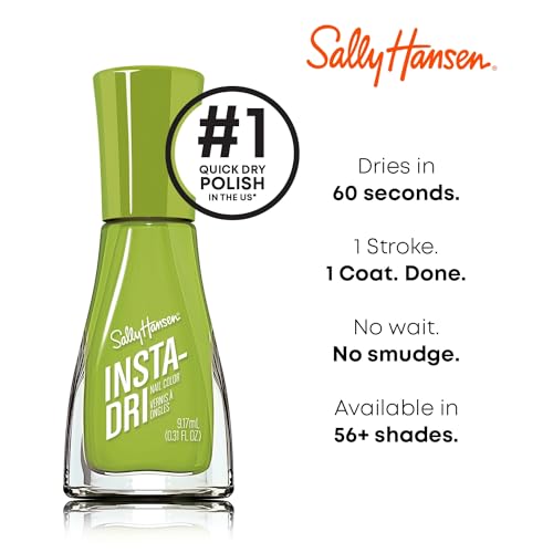 Sally Hansen Insta-Dri Nail Polish | Quick Dry, Long Lasting, Streak-Free Shine | Opaque, Glossy | 528 Hard Drive Me Crazy | Bright Green Nail Color