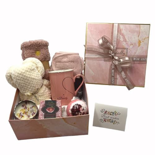 Spa Gift Baskets for Women,Luxury Self Care Gifts for Mom,Get Well Soon Gifts for Friend,Thank You Relaxing Box Gifts for Women 20th,30th,40th,50th,60th 70th 75th Birthday,Anniversary