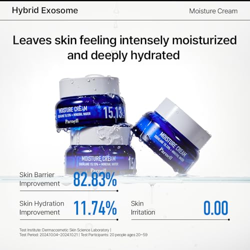 Parnell Squalane 15.13 Mineral Water Moisture Cream, K-Beauty Deep Hydrating Face Moisturizer for Dry, Sensitive Skin (1.69 fl. oz / 50ml)