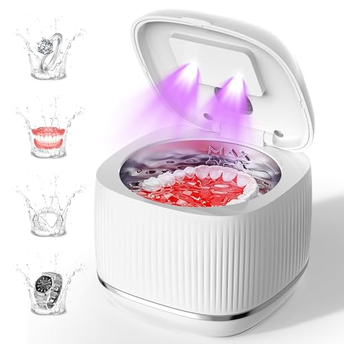 2025 upgraded 3-in-1 version Ultrasonic Retainer Cleaner Machine, degassing technology+ultrasonic+UV, with a 5-fold increase in cleaning efficiency for Dentures, Mouth Guards, Braces, Jewelry