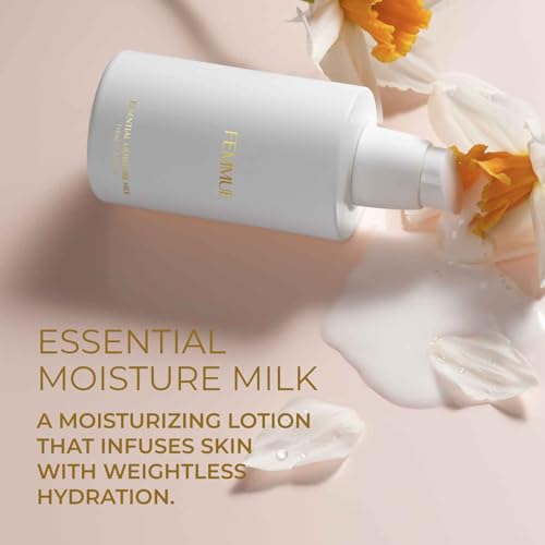 FEMMUE Essential Moisture Milk Face Moisturizer (3.72 oz) | Lightweight Daily Hydrating Cream to Soothe Dry Skin | Korean Skin Care