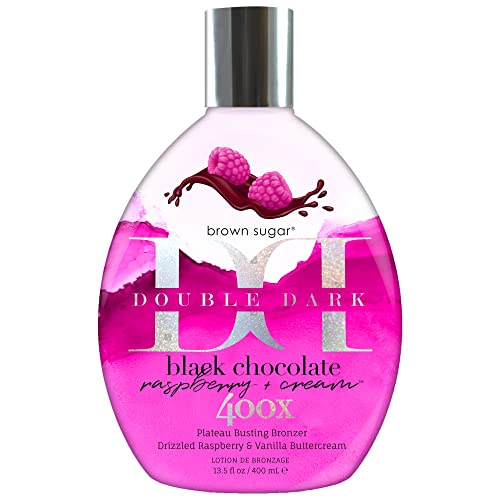 Brown Sugar Black Chocolate Raspberry Cream 400X Plateau-Busting Bronzer with Max Silicones, Skin Hydrators, and Advanced Color Enhancers ? 13.5 oz Tanning Lotion