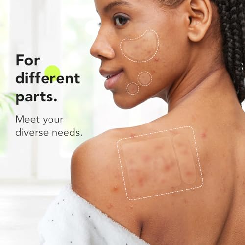 LitBear Large Pimple Patches (7 Sizes 112 Counts), Big Acne Patches, XL Hydrocolloid Bandages for Full Face, Forehead, Chin, Nose, Body, Back, Neck & Chest, Oval, Moon, Square hydrocolloid Patch