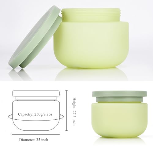 Qeuly 8.8 Oz Plastic Jars With Lids£¬2 Pcs Cosmetic Containers With Lids, Leak Proof Cosmetic Jars, Body Butter Containers for Cream, Bath Salt, Sugar Scrub, Gel, Slime, Rhinestone Storage