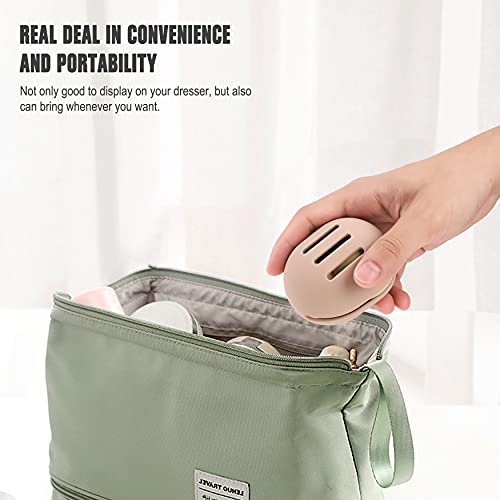 FERYES Makeup Sponge Holder ? Shatterproof Eco-Friendly Silicone Beauty Make Up Blender Case for Travel - Khaki