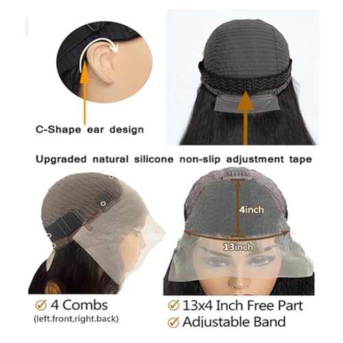 Body Wave Lace Front Wigs Human Hair Pre Plucked 200 Density HD Lace Frontal Wigs Human Hair 13X4 Body Wave Wig Glue for Women Natural Hairline 28 Inch