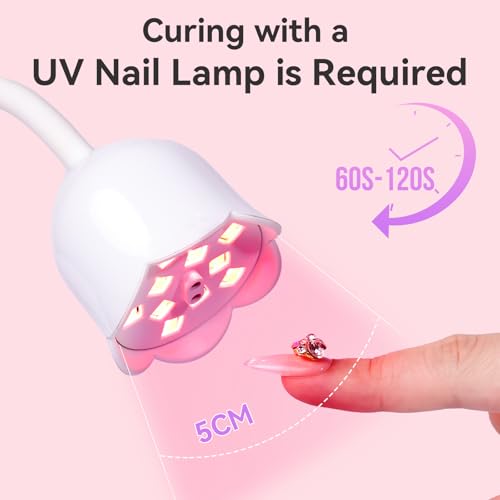 Makartt Nail Rhinestone Glue - 30ML Super Strong Adhesive Gel Nail Glue for Decorations Nail Charms 3D Gel Nail Art Gems Jewel Diamonds for Salon & DIY Manicure, UV/LED Cured Need Beauty Gifts