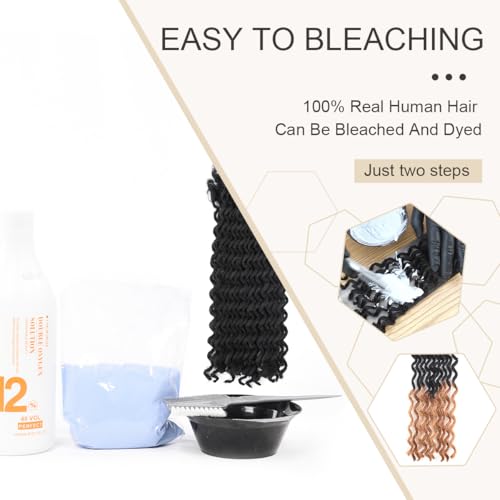 DAIXI Curly Wave Loc Extensions Human Hair, 100% Real Human Hair Dreadlock Extensions for Man/Women Handmade Permanent Dread Extensions Can Be Dyed Bleached Twisted (0.4cm, 1B, 6 Inch 70 Strands)
