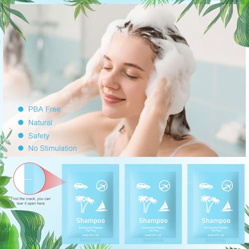 Travel Size Shampoo Bulk,Green Tea Scent,0.28 fl oz (8ml) Shampoo Mini Small,Hotel Supplies Bulk for Guests Airbnbs Homes Resorts Offices (pack of 50, green tea)