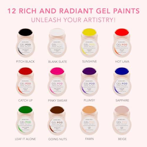 KIARA SKY Gel Paint Pod 12 piece Collection for Nail Art