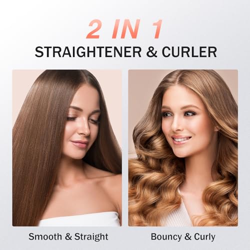 MiroPure Flat Iron Hair Straightener, 1 Inch Titanium Plates Hair Straightener with 15S Heat-up, Professional MCH Ceramic Negative Ion Hair Iron Dual Voltage for Women Hair with Auto Shut-Off