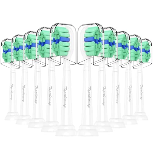Toptheway Toothbrush Replacement Heads Compatible with Philips Sonicare ProtectiveClean DiamondClean C2 G2 W 4100 5100 5300 Plaque Control, 10 Pack