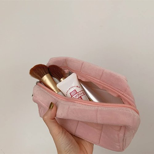 XPONNI Small Cosmetic Bag Cute Makeup Bag Y2k Accessories Aesthetic Make Up Bag Y2k Purse Cosmetic Bag for Purse (pink)