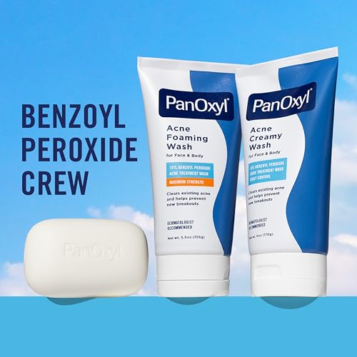 PanOxyl Antimicrobial Hydrating Acne Creamy Wash, 4% Benzoyl Peroxide, 6 Ounce