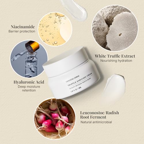 Truffle Facial Cream ? Hydrating White Truffle Skincare with Hyaluronic Acid & Niacinamide, Lightweight, Hypoallergenic, Fragrance-Free, 50ml for All Skin Types