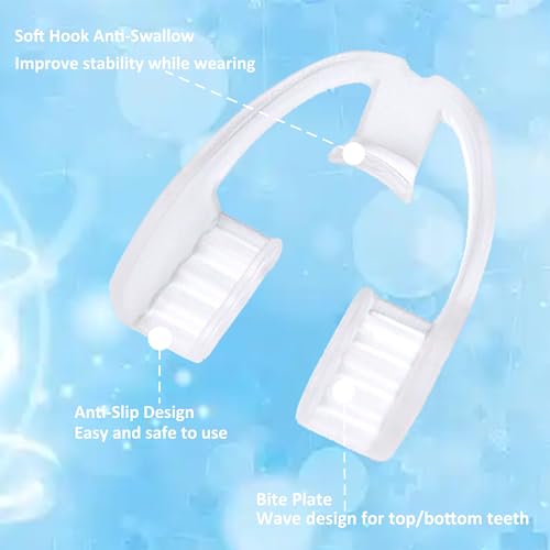 Mouth Guard for Grinding & Clenching Teeth with Portable Hygiene Case | Anti-Slip & Soft Hook Design BPA Free | Disposable & Ready to Use - No Need to Boil/Mold | One Size Fits All 10 Count