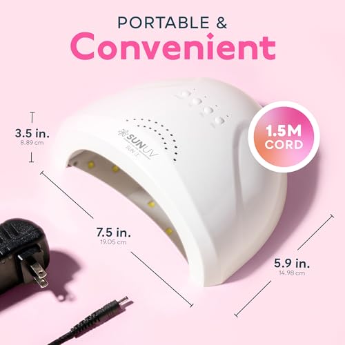 SUNUV UV LED Nail Lamp, Gel Light for Nail Polish UV Dryer with 3 Timers SUNone White