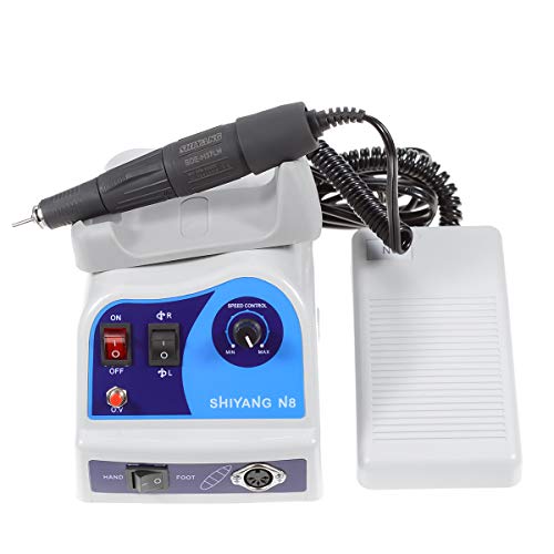 NSKI Lab Equipment Carbon Brush 45000RPM SHIYANG-N8 Micromotor Nail Drill Machine Foot Fedal Control (with H37LN)