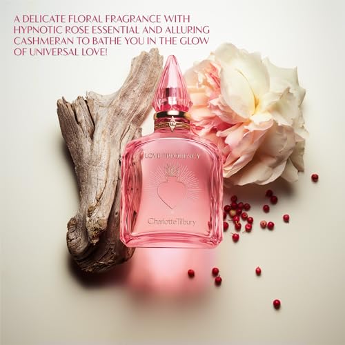Charlotte Tilbury Love Frequency Eau De Parfum - Pheromone Enhancing Floral Perfume Enriched with Naturally-Derived Oils - Long-Lasting Scent with Notes of Patchouli Musk & Rose