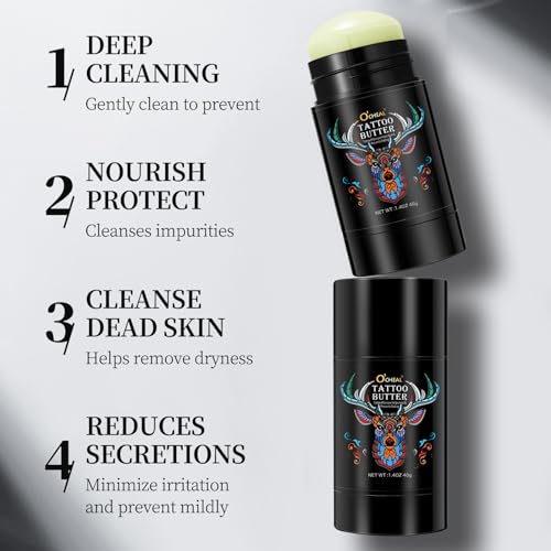Tattoo Aftercare Butter Balm,Natural Organic Tattoo Cream Moisturizer for Old & New Tattoos Healing Brightener Color Enhance