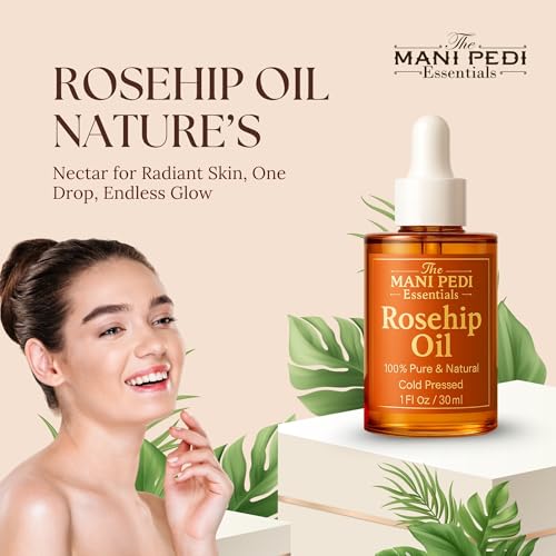 Rosehip Oil for Face. 100% Pure, Natural, Cold-Pressed & Organic. Natural wealth of vitamins that help nourish & hydrate your skin - 1 Fl Oz
