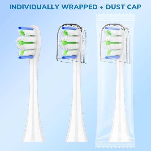 Replacement Toothbrush Heads for Philips Sonicare - 8 Pack Soft Gentle Bristles Compatible with Most Sonicare Click-On Electric Toothbrushes (White)