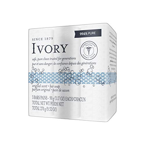 Ivory Bar Soap, Original Scent, 10 count, 4 oz (Pack of 8, total of 80 Bars)