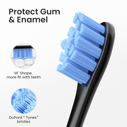 Oclean Electric Toothbrush for Adults, 150 Days Battery Life Electric Toothbrush, USB Rechargeable Sonic Travel Toothbrush with 6 Brush Heads & Travel Case, 5 Modes and Smart Timer