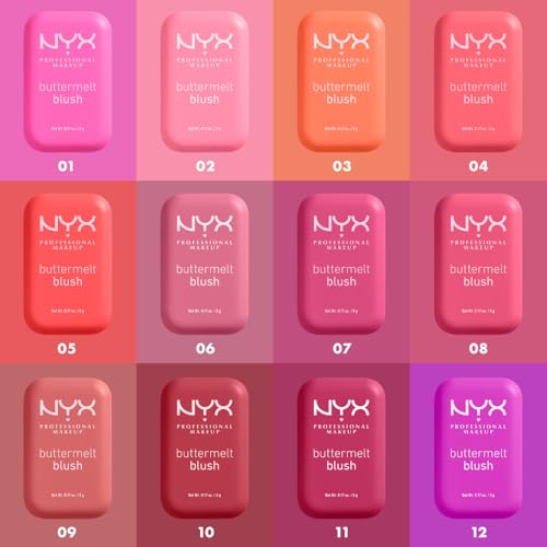 NYX PROFESSIONAL MAKEUP Buttermelt Powder Blush, Fade and Transfer-Resistant Blush, Up to 12HR Make Up Wear, Vegan Formula - Back And Butta