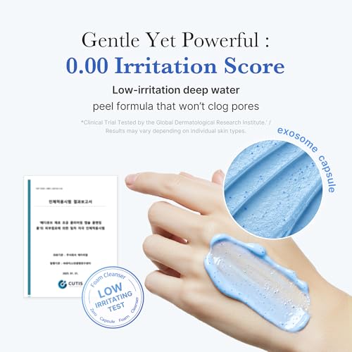 medicube Zero Pore Clear Blue Capsule Facial Deep Cleanser for Skin Texture, Blackhead & Pore Care | AHA, BHA & PHA for Double Cleansing, Daily Gentle Face Wash, Korean Skincare | 120g / 4.23 oz