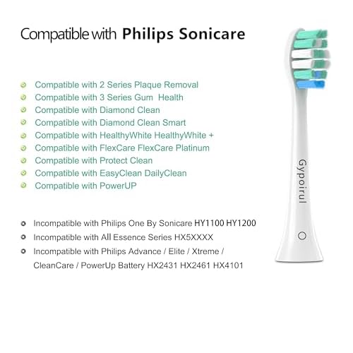 Toothbrush Replacement Heads Compatible with Philips Sonicare Replacement Heads, Electric Brush Head for 4100 5100 6100 9023 W Optimal Plaque Control 10 Pack