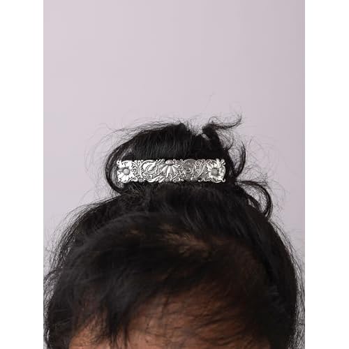 HAQUIL Vintage Flower Rectangular Hairclip, Hair Clip Vintage Viking Celtic Knot Protection Hair Clip, Barrettes Gift for Women Viking Hair Accessories