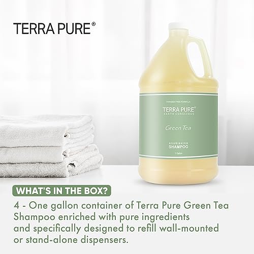 Terra Pure Hotel Shampoo | Four Gallons | Designed to Refill Soap Dispensers (Set of 4)