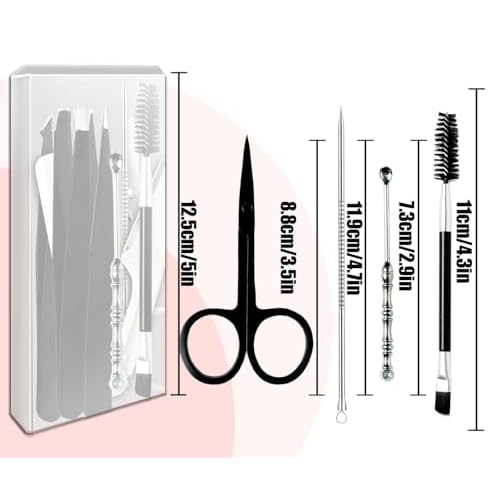 Tweezers Kit Tweezer for Women Facial Hair Removal Tweezers Professional Tweezers Set Eyebrow Tweezer, [9+1 PCS] Professional Stainless Steel Eyebrow for Women &Men,Black Beauty Sets
