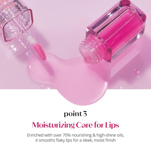 ETUDE Dear Darling Oil Tint #2 Plum Berry 4.2g | High Moisturizing and Strong Hydrating Lip Oil/Lip Gloss | Smooth and Moist Lips | Non-Sticky Lip Oil Tint For Dry Lips | K-beauty