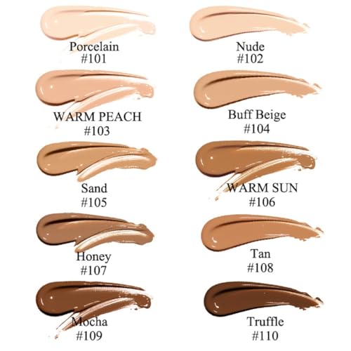 2 Pack PHOERA Foundation, Flawless Soft Matte 24HR Oil Control Full Coverage Foundation Makeup for Women.102 Nude-30ml