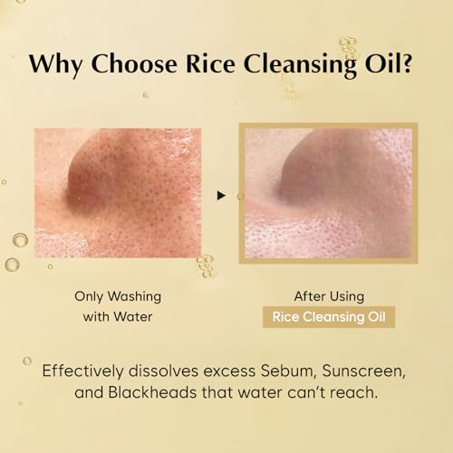MIDHA RICE CLEANSING OIL 5.07fl.oz/150ml, Gentle Makeup Remover, Hydrating, Lightweight, Plant-Based, Moisturising, First-Step Cleanser, Balanced Skin with Residue-Free, Sebum Care Formula