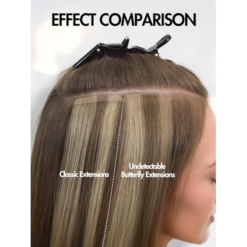WIGER Genius Hair Extensions Real Human Hair Double Layer Hair Extensions Golden Brown Invisible Scalp-simulated Remy Human Hair With Highlights 100g Glueless Twin Tabs Piano Blonde PU Skin Weft