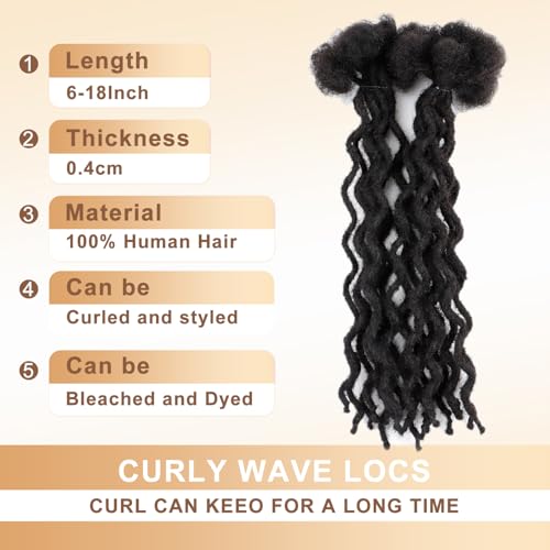 6'' 30-Strand Dreadlocks Made from 100% Human Hair, Small 0.4cm Micro Loc Extensions, Afro Kinky Texture for Men and Women with Natural Hair