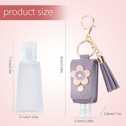 4Pcs Hand Sanitizer Keychain, 30ml Refillable Portable Hand Sanitizer for Toiletry Lotion Liquid Soap Shampoo