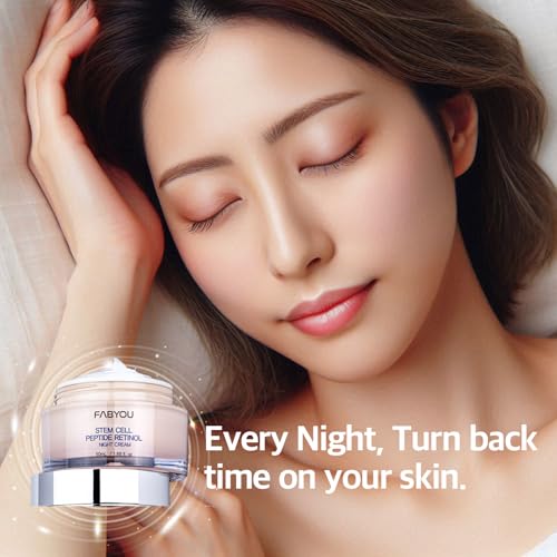 Stem Cell Peptide Retinol Night Cream 1.69 fl oz - Plant-Based Stem Cell for Anti-Aging, Skin Repair, Nourishment, Korean Skin Care for Overnight Facial Recovery