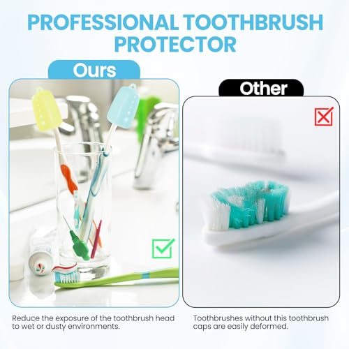 6 Packs Silicone Toothbrush Covers, Tooth Brush Cover Cap for Electric & Manual Toothbrushes, Toothbrush Travel Essentials
